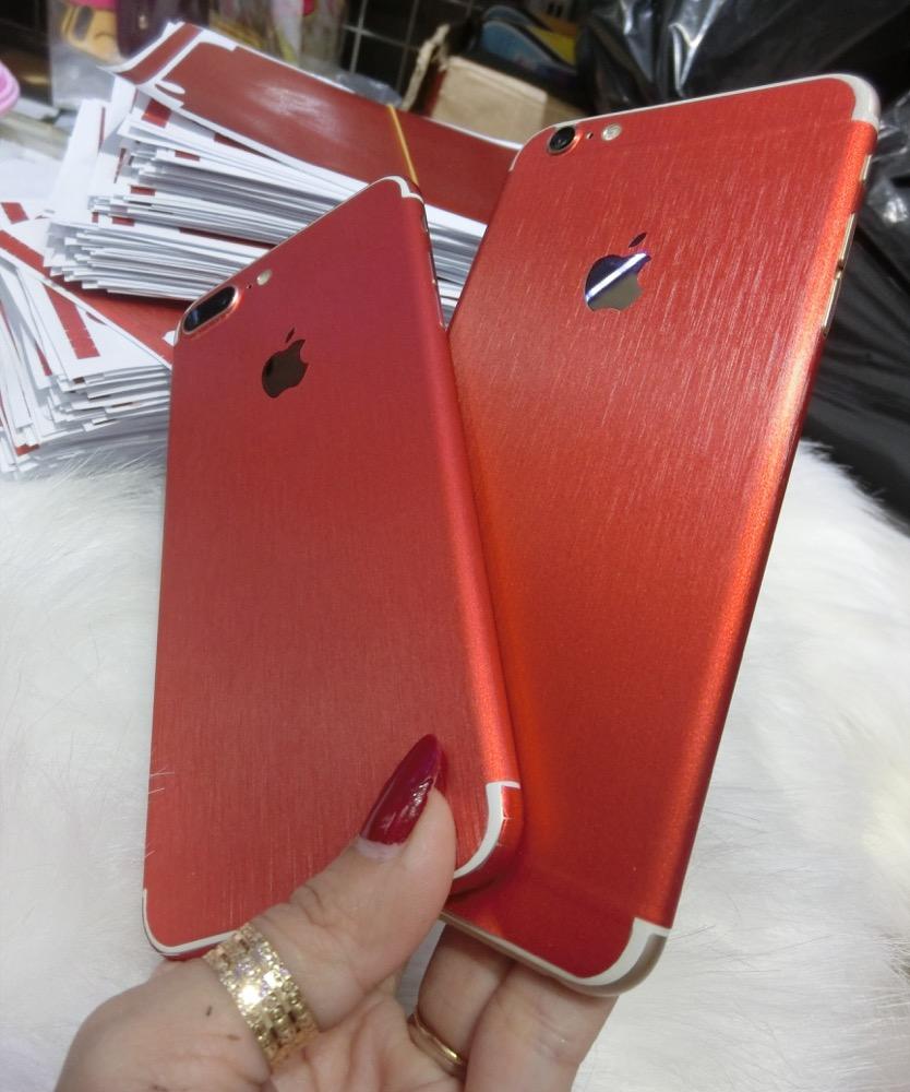 Dán Decan nhôm xước màu iPhone 7 (Màu Đỏ)