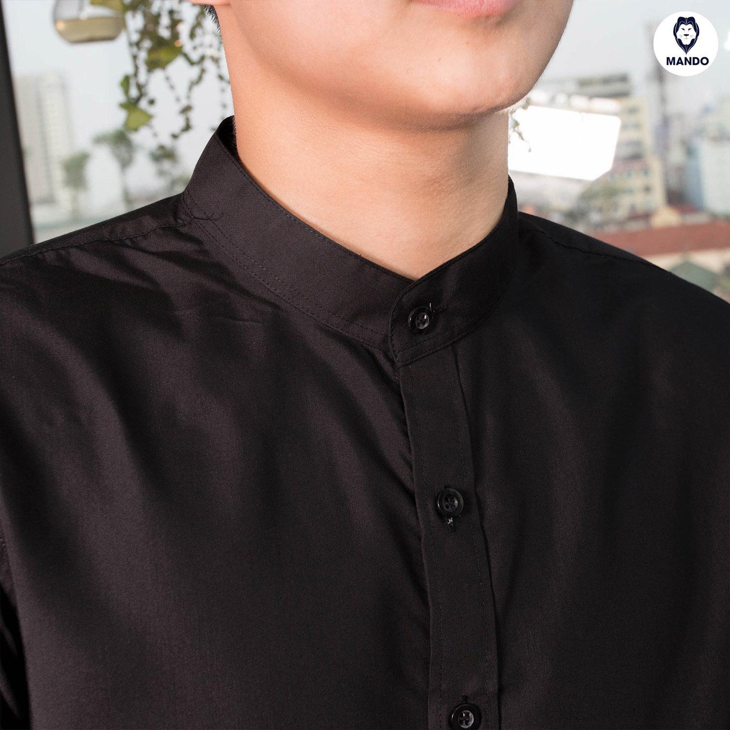 Áo sơ mi nam trơn body - ANT01 Đen