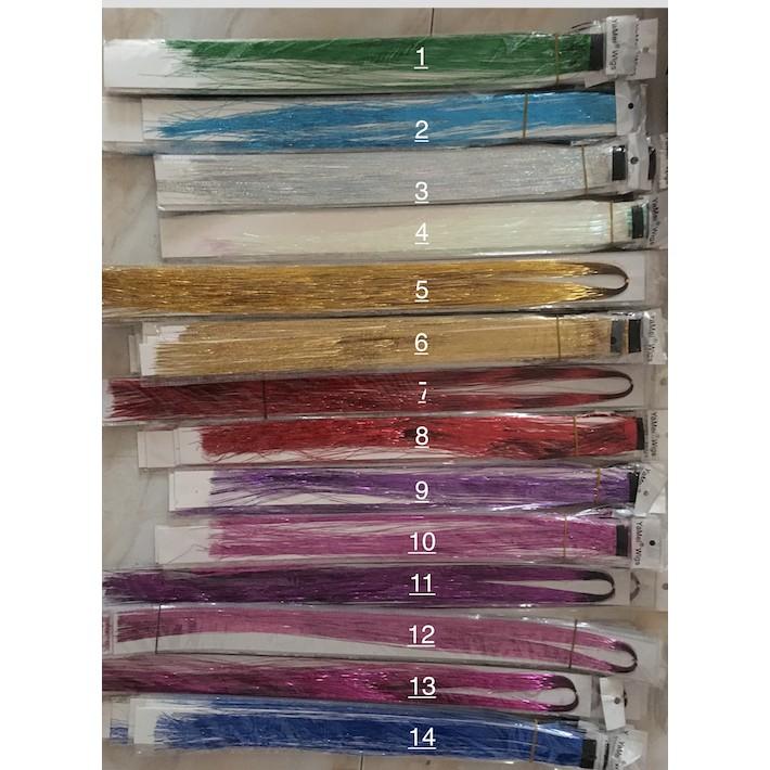COMBO 2 TÉP LINE TÓC KẸP MÀU XANH LÁ TƯƠI TRẺ (1 tép khoảng 80-100 sợi, dài 55-60cm. Mua 2 tặng 1 mini tattoo)
