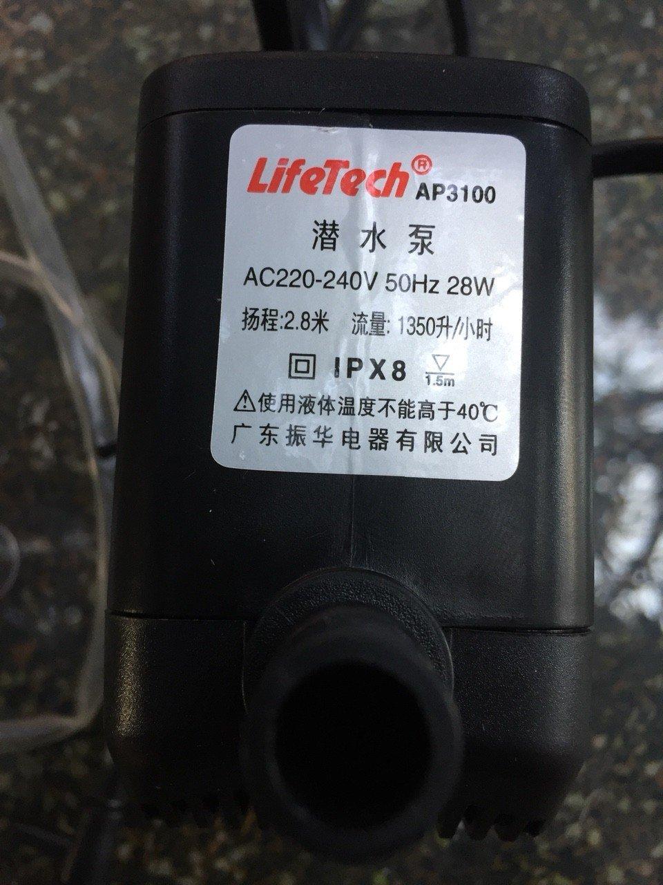 Máy bơm chìm thủy canh và hồ cá Lifetech AP 3100