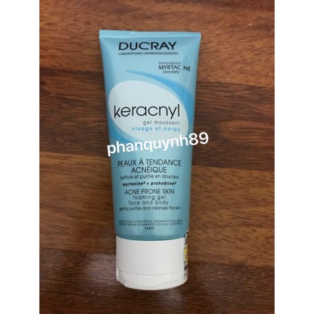 Sữa rửa mặt cho da nhờn mụn Ducray Keracnyl gel moussant
