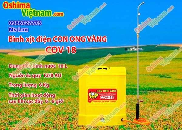 Bình xịt điện 18L, Bình phun thuốc COV 18