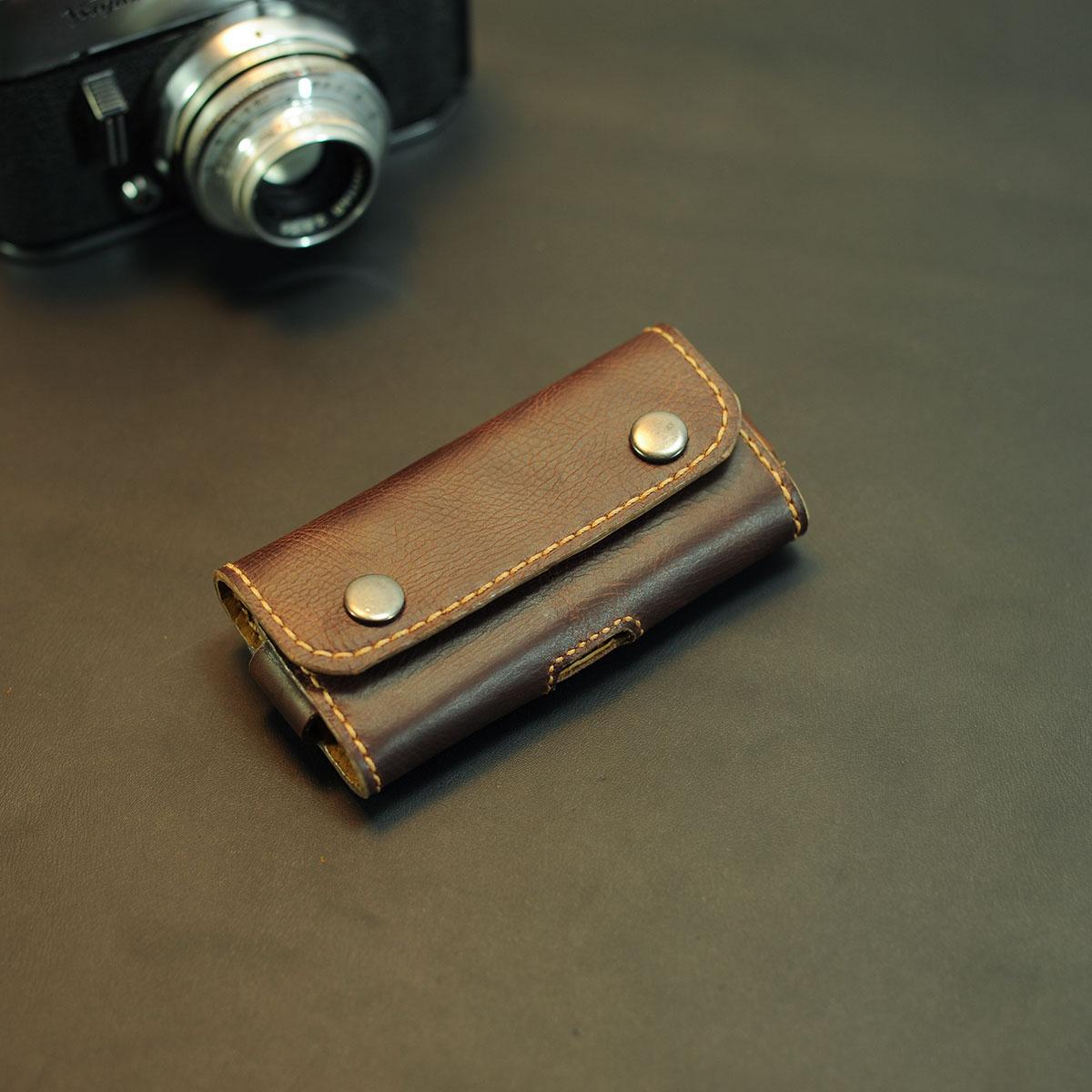 Bao da điện thoại đeo hông dạng hộp có nắp gập handmade cho Nokia 8800 - Bao da Mino Crafts VI410