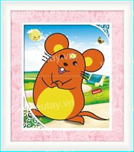 Tranh Đính Đá ABC 3D Tý, Chuột DF2373 (KHÁCH TỰ ĐÍNH) kt:30X36CM