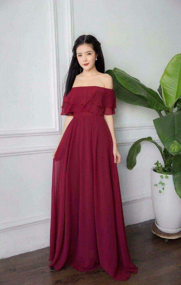 [HCM]ĐẦM MAXI BÈO TRỄ VAI 2 TẦNG