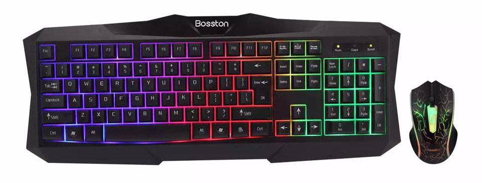 Combo Bosston 837 Chuyên Game Có Led Phím-Chuột