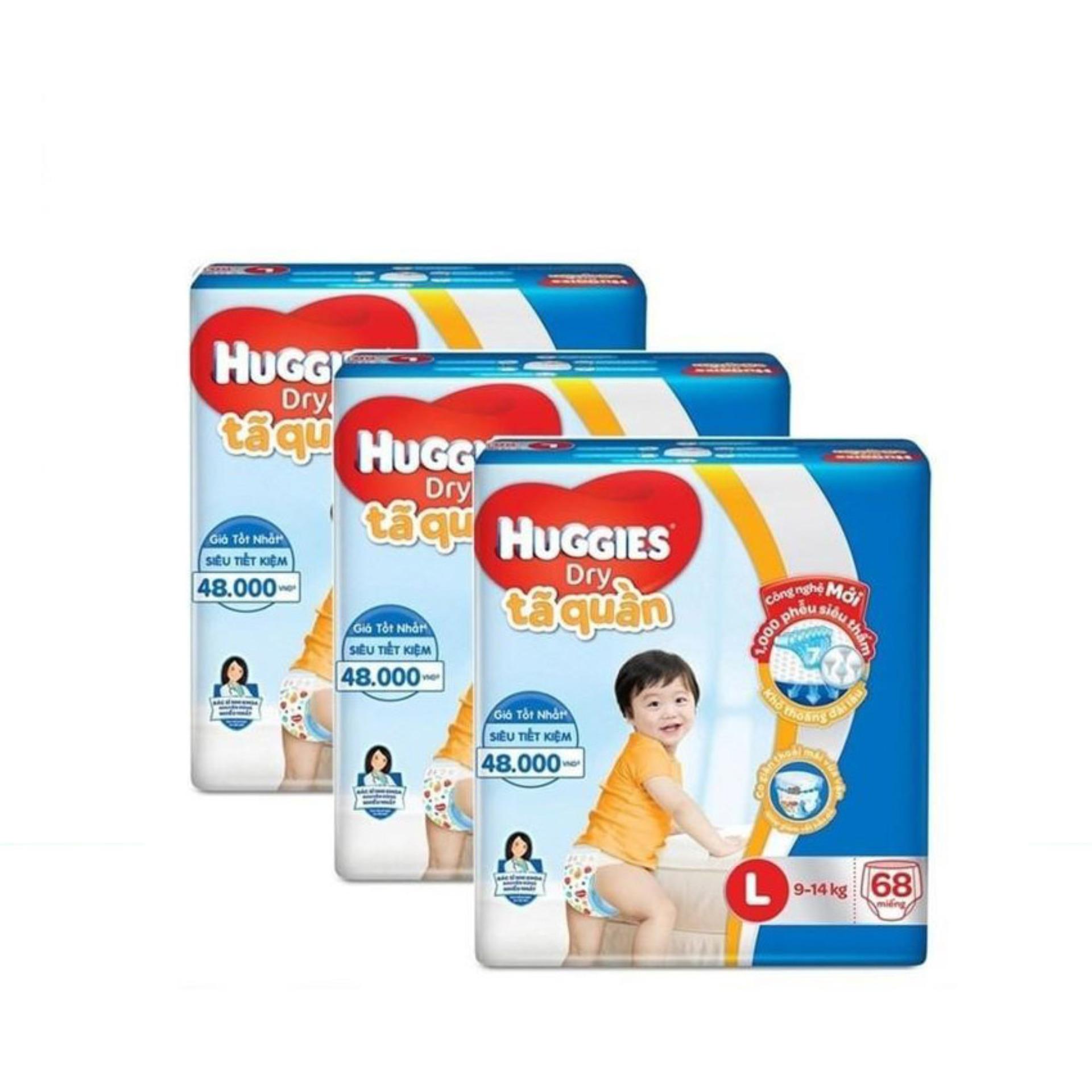 Bộ 3 tã quần Huggies Super Jumbo L68