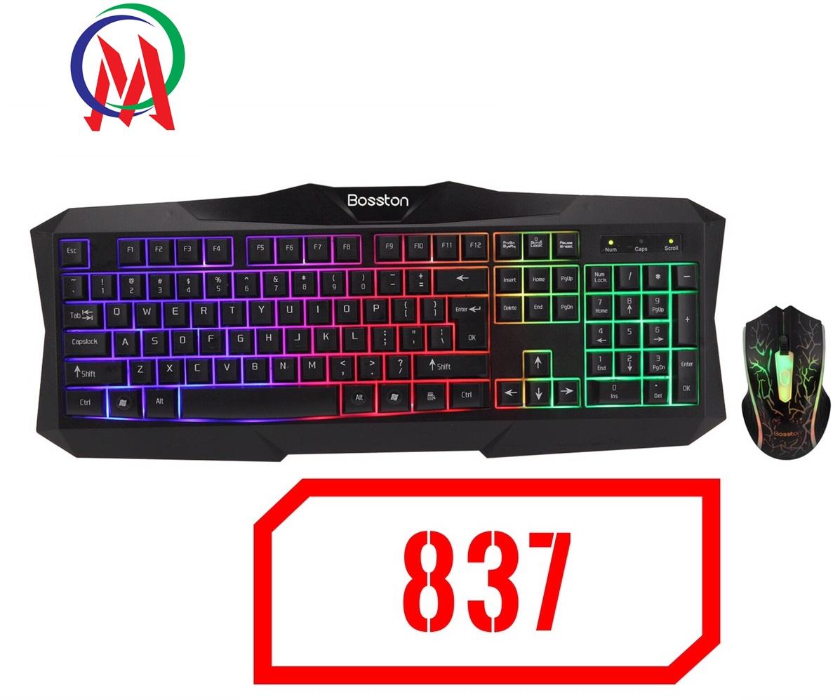 [HCM]Bàn phím chuột BOSSTON 837 Led