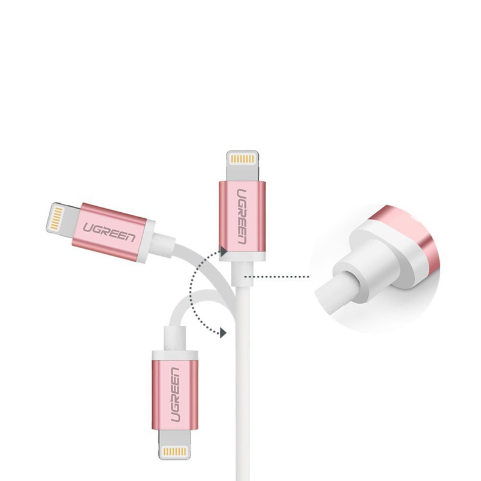Cáp USB Lightning 2M vỏ nhôm Ugreen 10467 (Trắng)