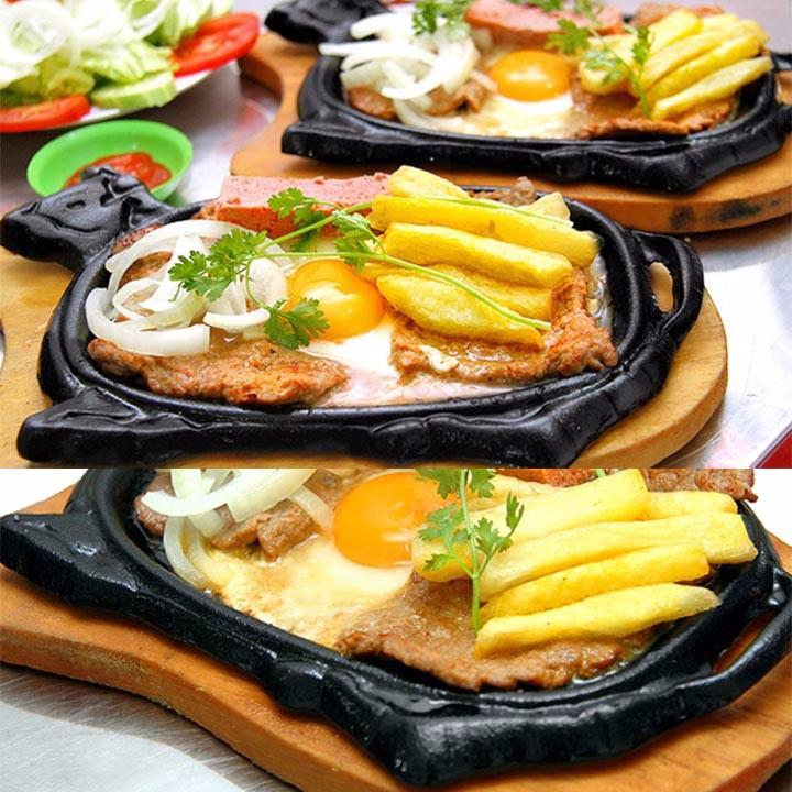 [HCM]Chảo gang chống dính làm bò bít tết (Đen)