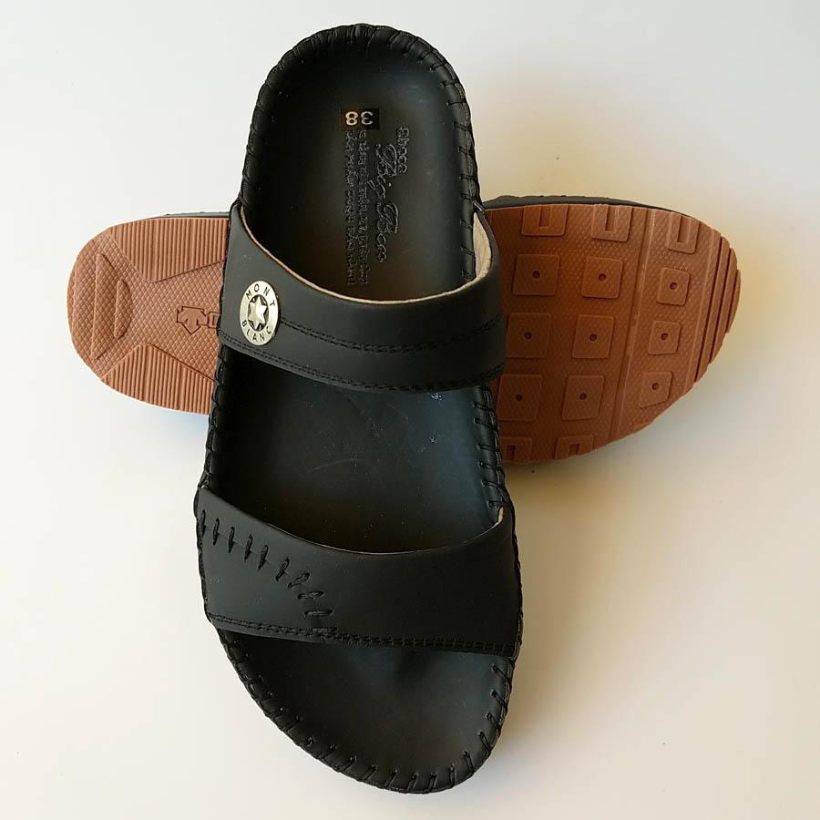 [HCM]Dép Nam 2 Quai Ngang BIGBEN Da Bò Thật Cao Cấp Bảo Hành Môt Năm