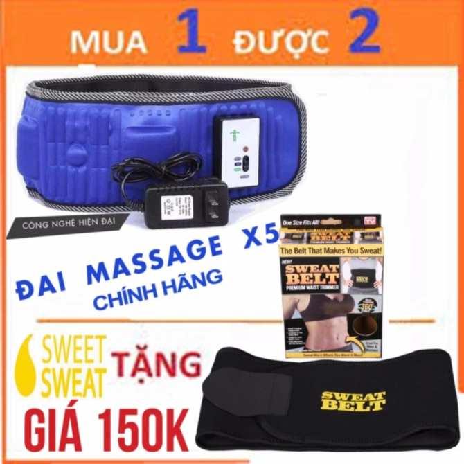 Đai Sử dụng sóng siêu hồng ngoại giảm eo vùng bụng x5 thế hệ mới + Tặng Đai quấn nóng giảm mỡ SWEAT BELT 2018
