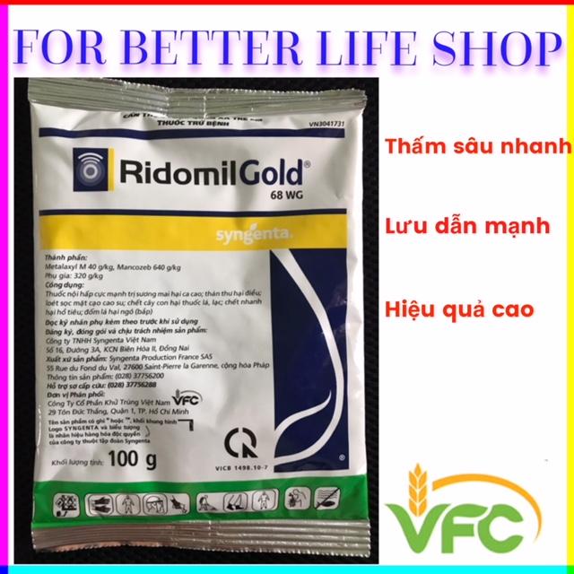 Th.uốc t.rị bệnh cây RIDOMIL GOLD 68WG (gói 100gram)