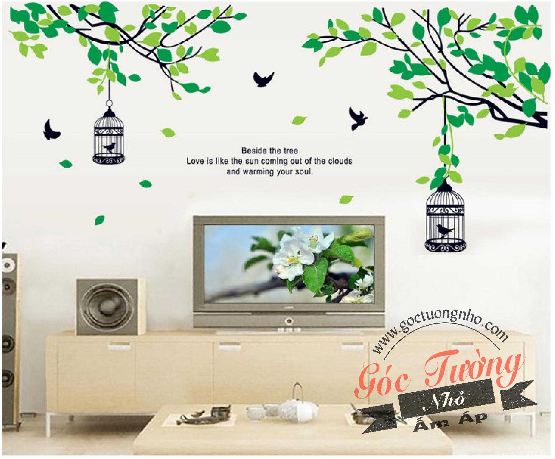 DECAL DÁN TƯỜNG HÌNH CÂY XANH AY9045