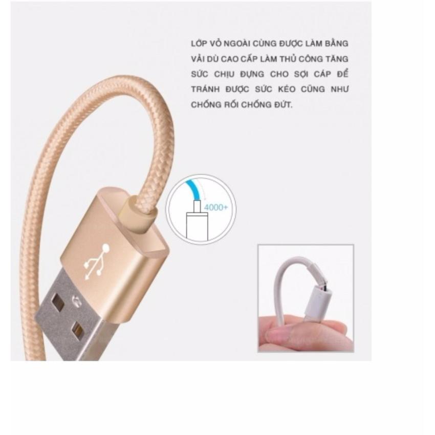 Cáp sạc Bọc Dù  Micro USB 1M5 Siêu Bền cho Samsung Oppo HTC...