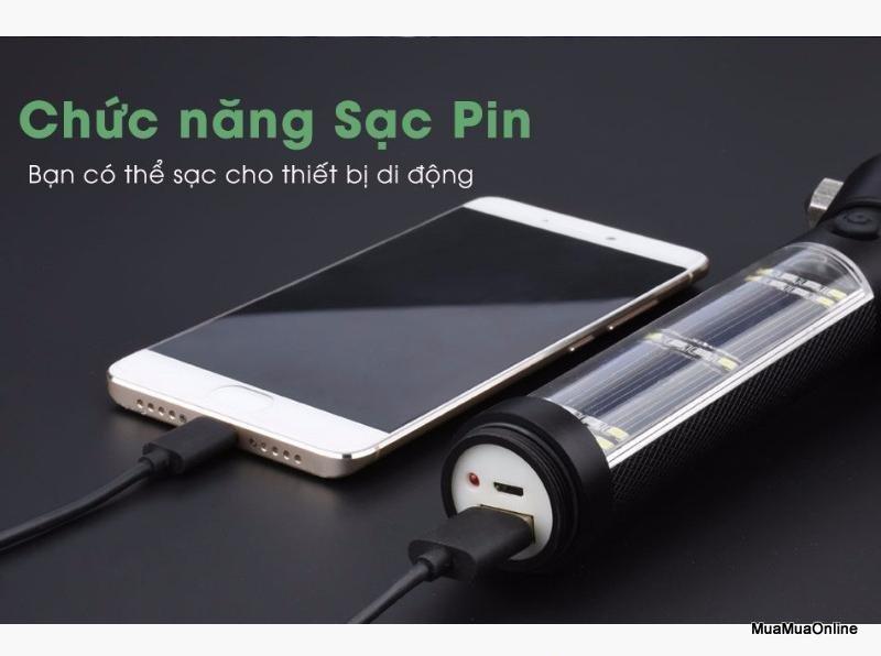 Đèn Pin 11 Chức Năng Solar Power Flashlight Cao Cấp