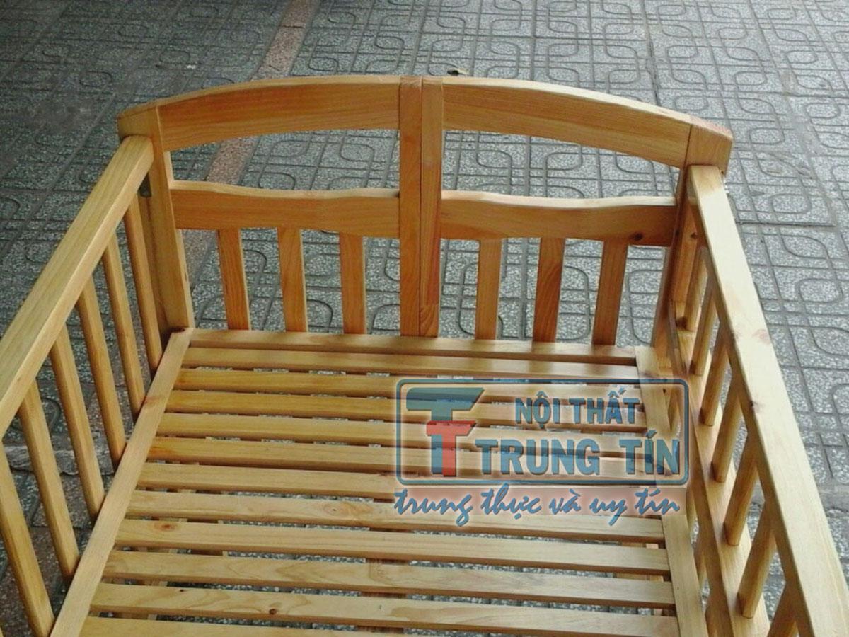 cũi gỗ cho bé size lớn 80*130 cm