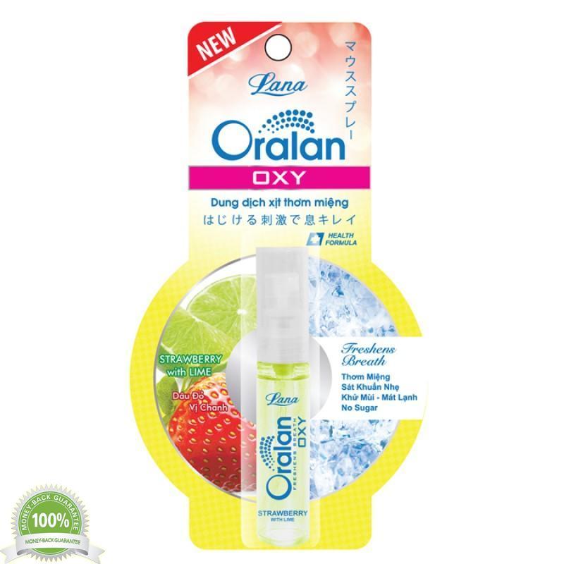 XỊT THƠM MIỆNG ORALAN OXY DÂU ĐỎ VỊ CHANH 8ML