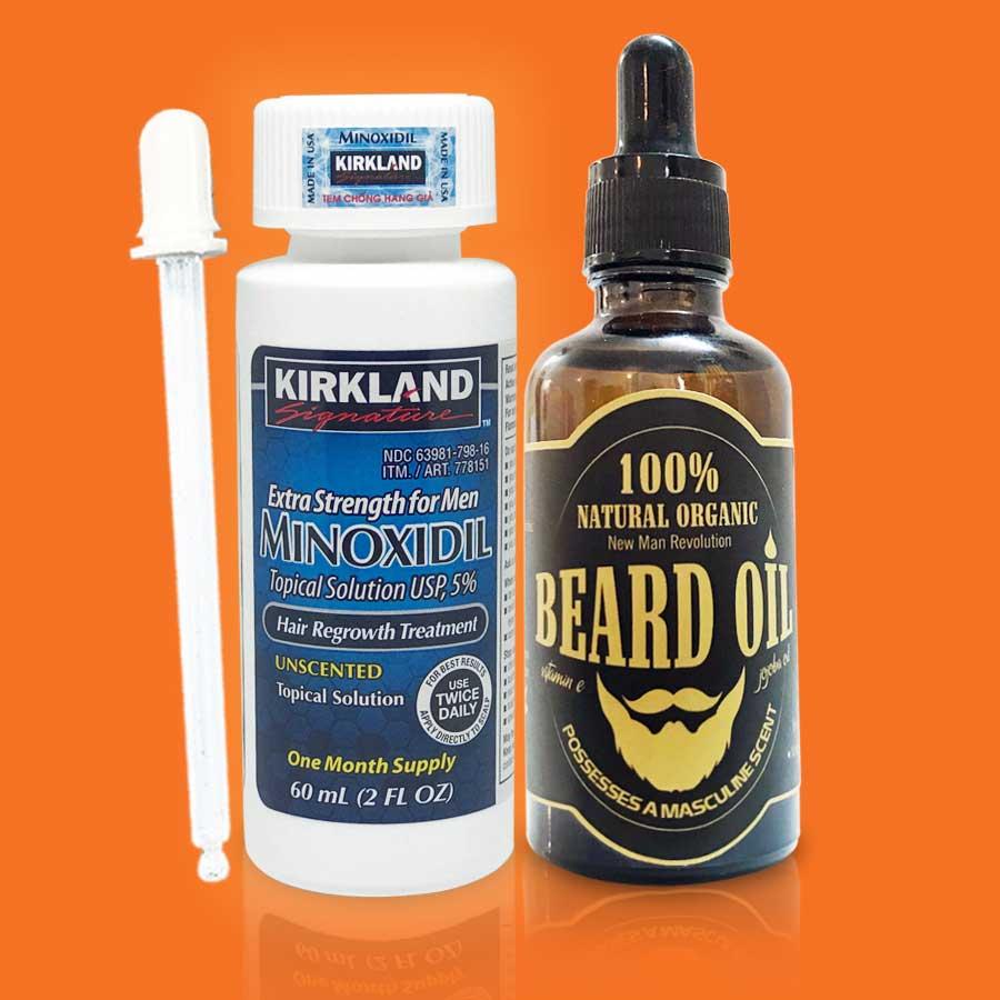 Dung dịch mọc râu Minoxidil 5% lỏng + Dầu dưỡng chống khô da