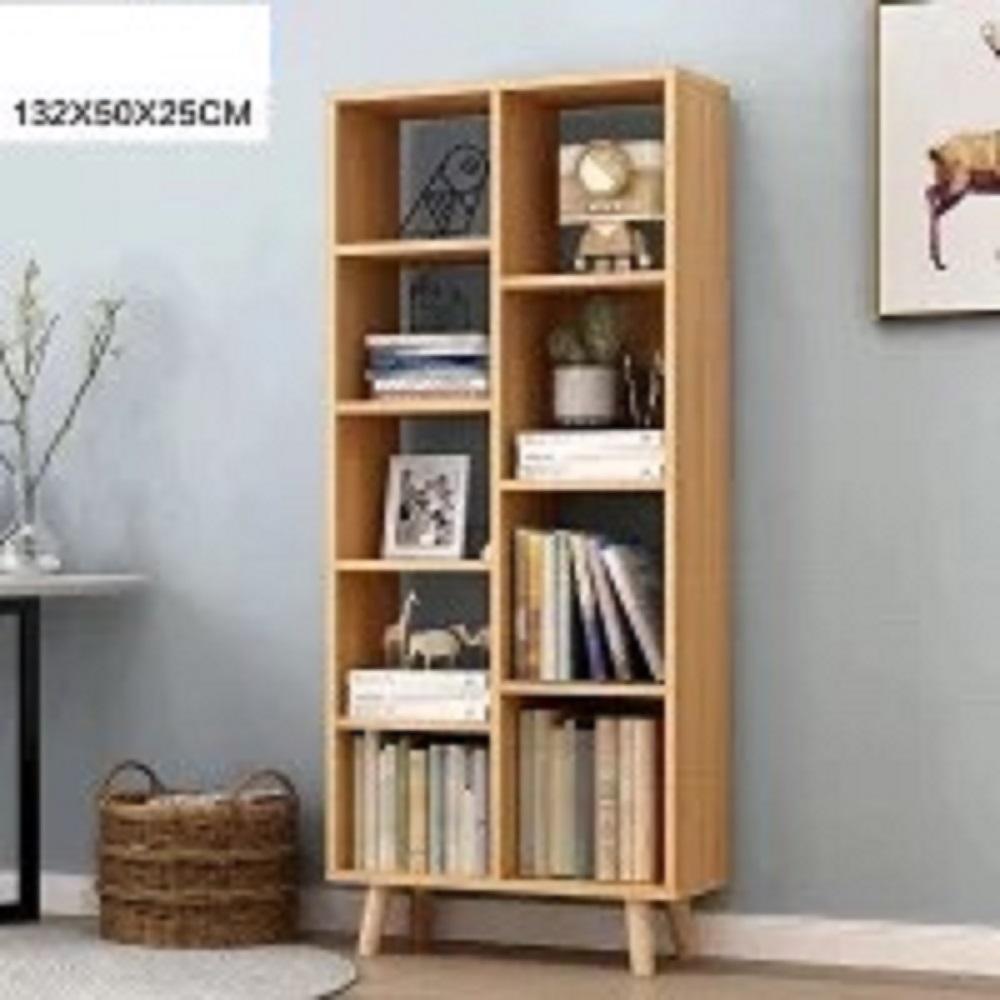 Kệ gỗ trang trí đựng đồ đa năng kích thước 132X50X25cm (vàng) - (BQ372-VANG)