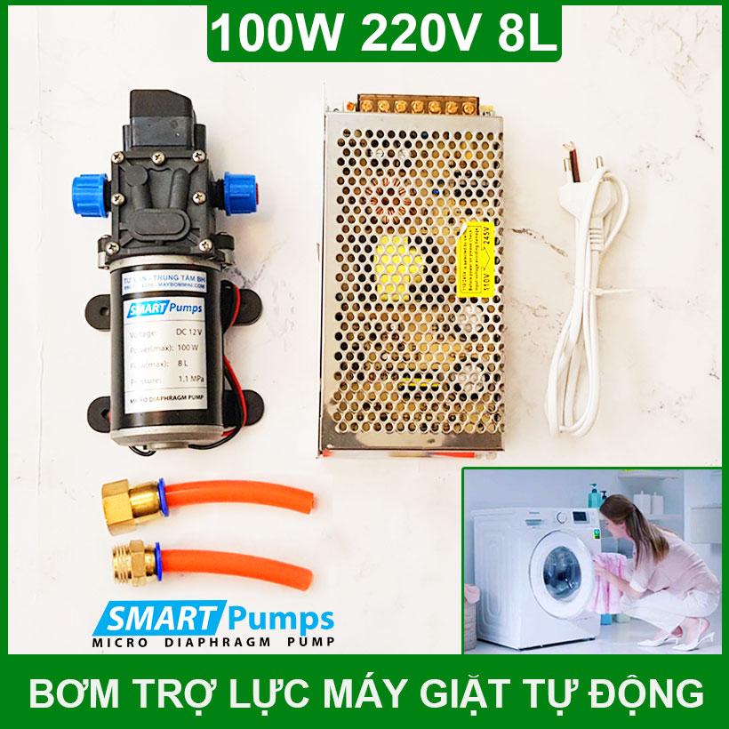 Máy bơm nước trợ lực máy giặt 220v 100w 8l tự động