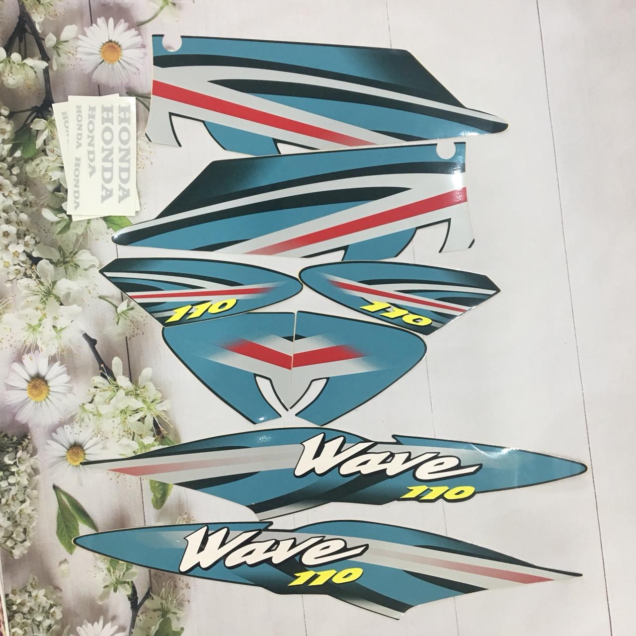 Bộ tem   xe Wave 110  XANH