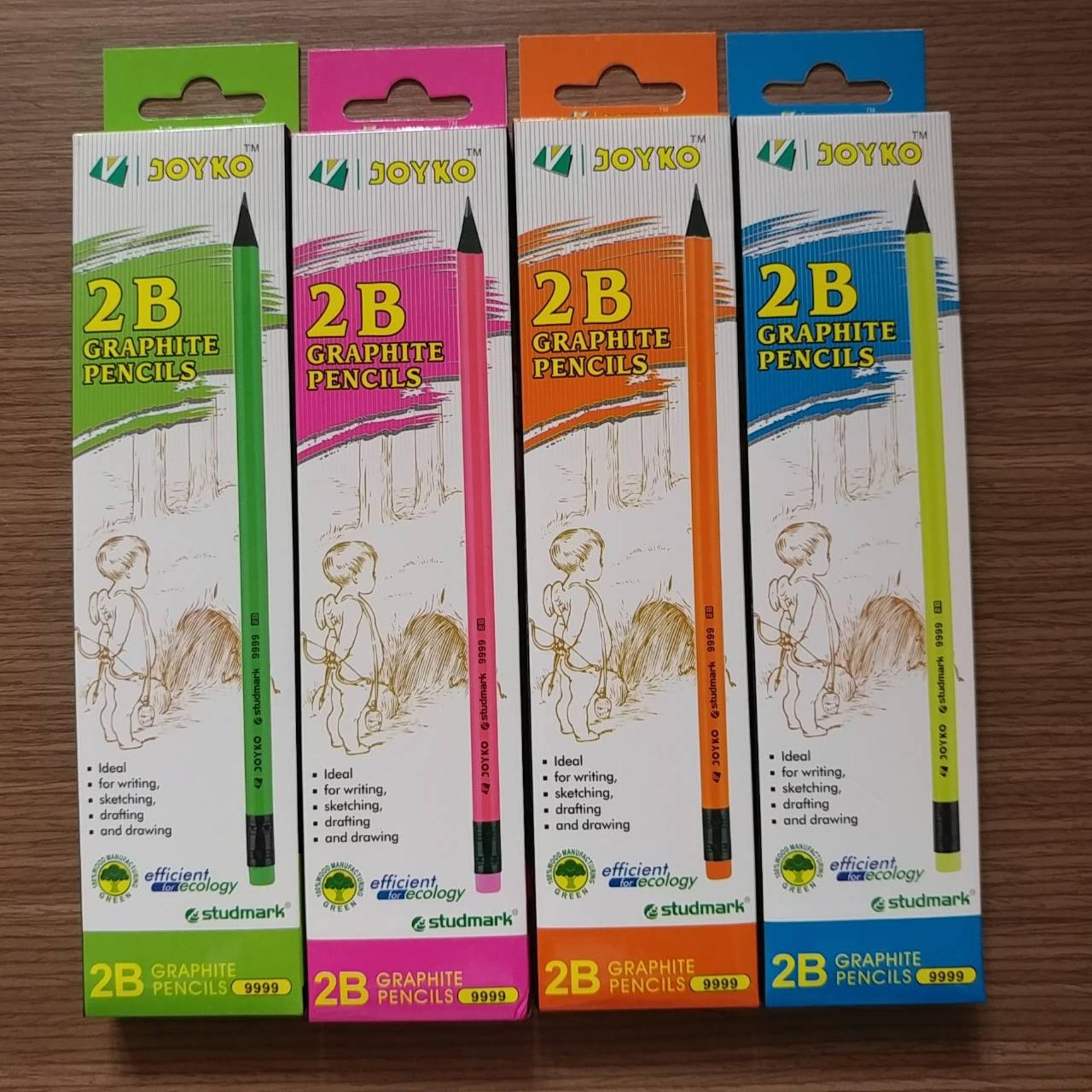 [HCM]HỘP 12 CÂY BÚT CHÌ 2B DẠ QUANG JOYKO 9999