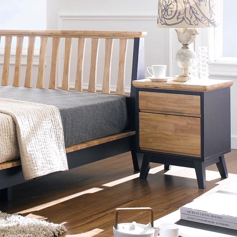 Tủ đầu giường 2 ngăn kéo NB-Blue gỗ tự nhiên