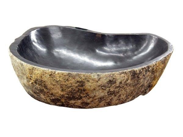 Lavabo sink đá bazan basalt đen nguyên khối