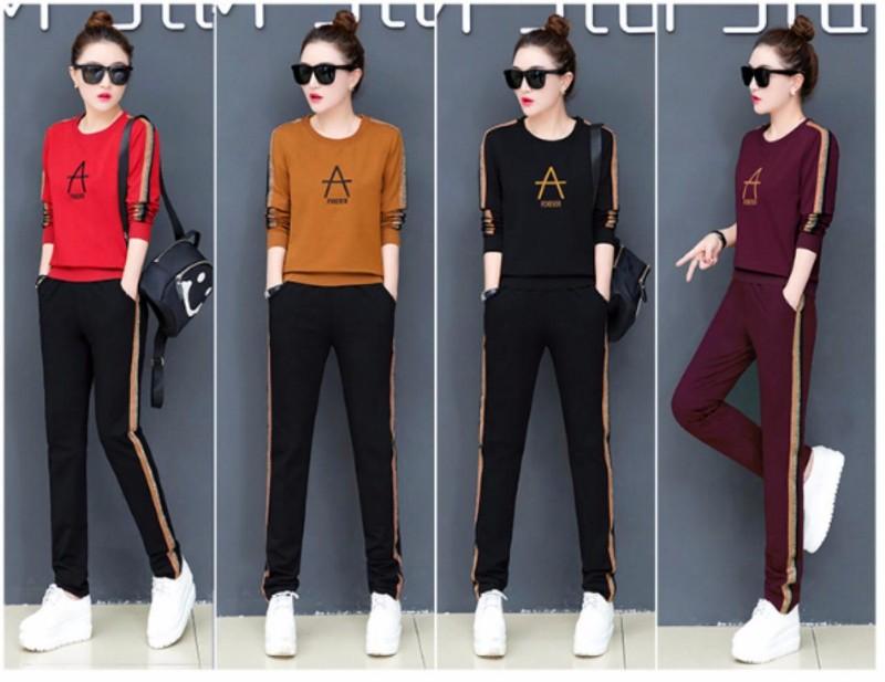 Đồ bộ thể thao thu đông cao cấp chữ A