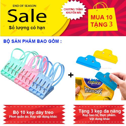 Combo 10 Kẹp có dây treo. Tặng 3 kẹp đa năng