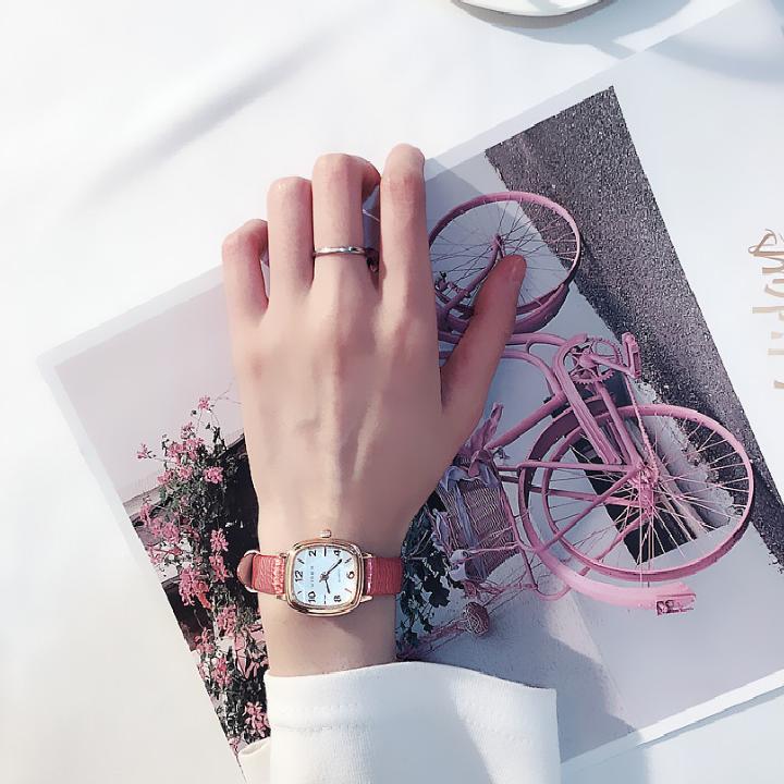 (Extra gift 1 tablets battery worth 20K) đồng watch beautiful ladies that cheap square face lovely