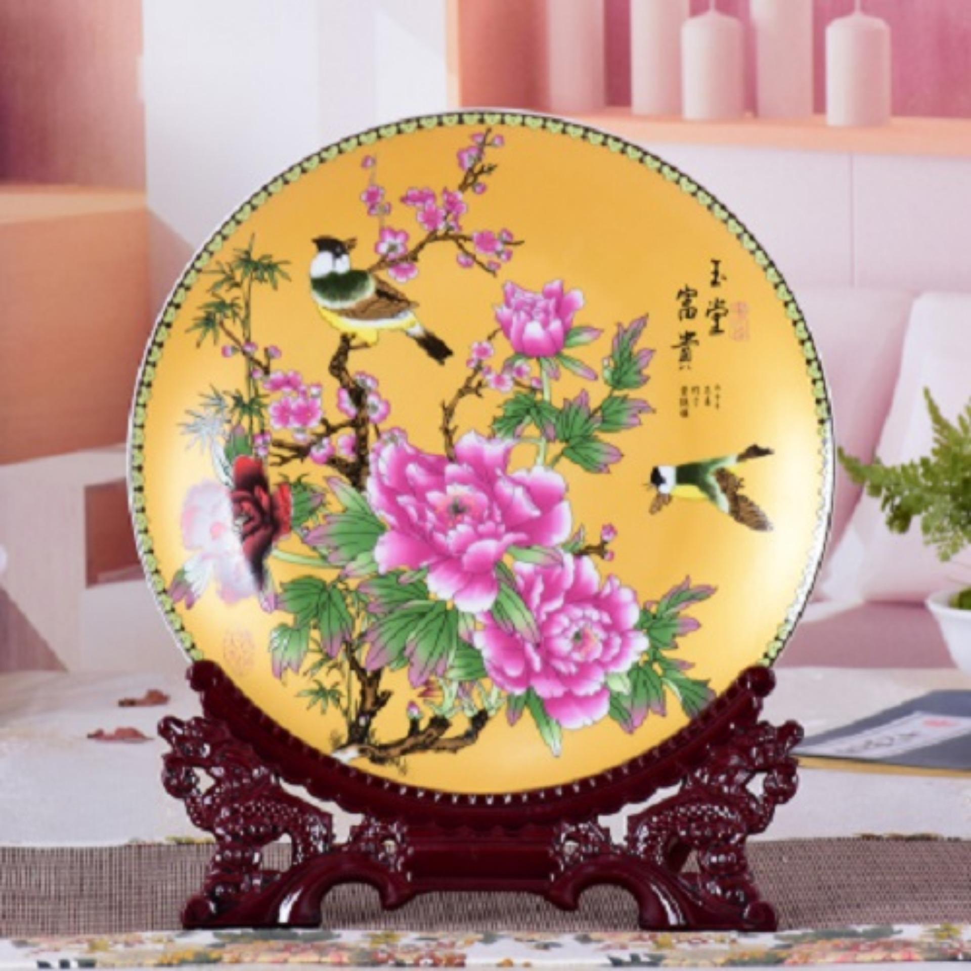 đĩa tranh gốm sứ để bàn