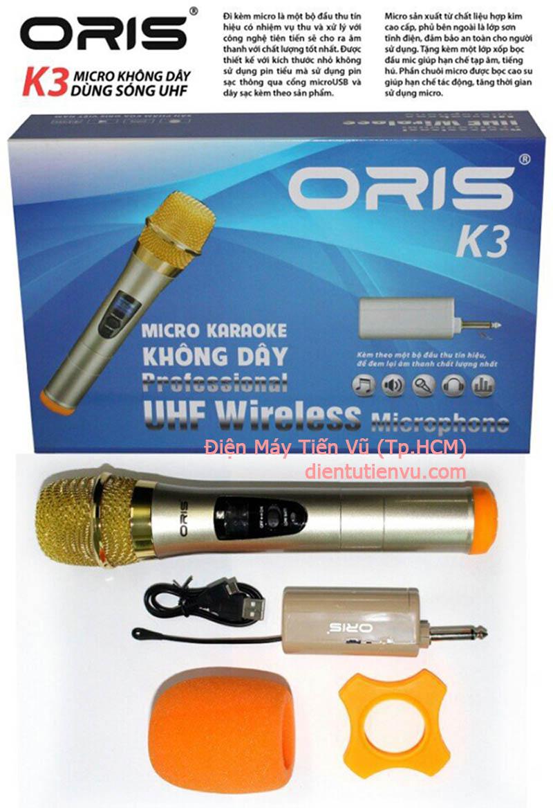 Micro không dây đa năng cao cấp uhf wireless oris k3