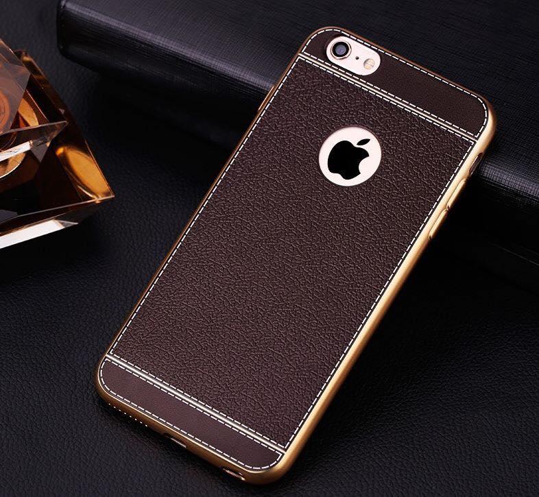 ỐP DA CAO CẤP CHO IP 6 VÂN ĐEN