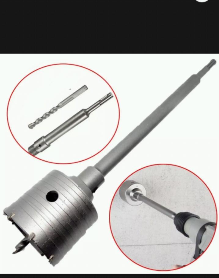 Bộ mũi khoan khoét lỗ tường 60mm cần dài 110mm