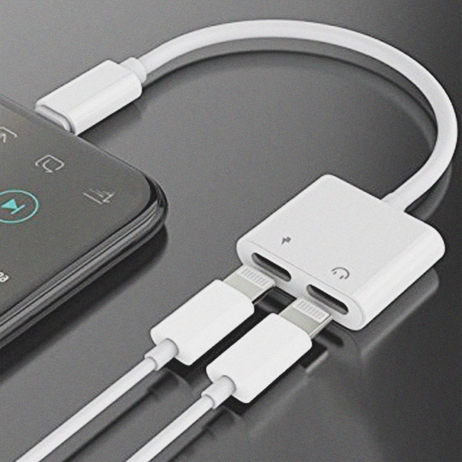 Cáp chuyển đổi 2 trong 1 vừa sạc vừa cắm tai nghe chuyển 2 cổng lightning: vừa sạc vừa nghe nhạc với iphone 7/7plus , 6/6s/plus/ iphone x