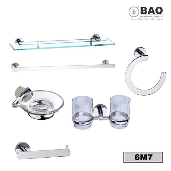 Bộ phụ kiện phòng tắm 6 món BAO - 6M7 (INOX 304)