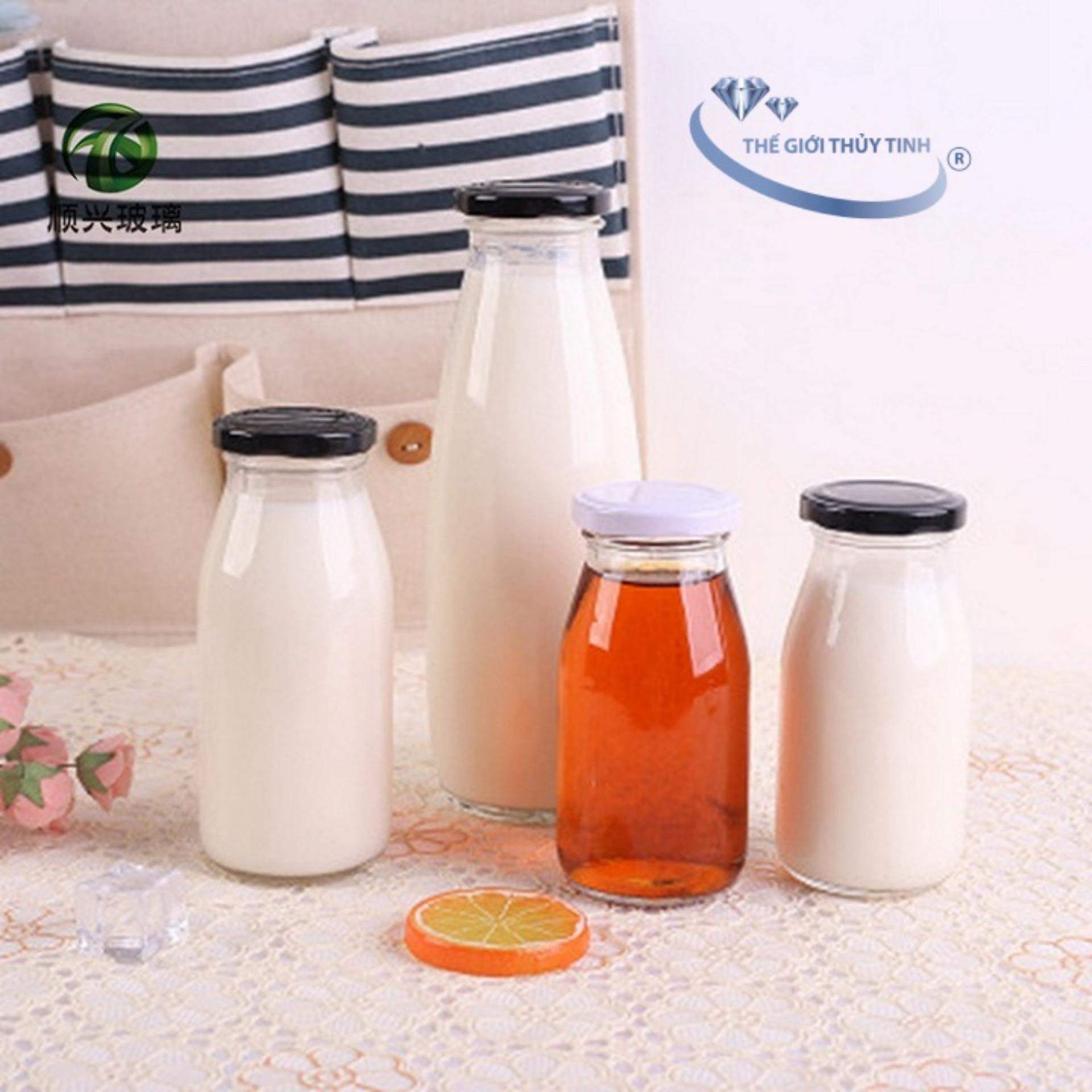 CHAI THỦY TINH ĐỰNG SỮA NẮP THIẾC 500ML