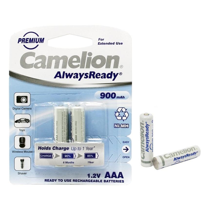 Bộ 2 pin sạc Camelion AlwaysReady 900mAh Loại 1.2V AAA TI247 (Trắng)