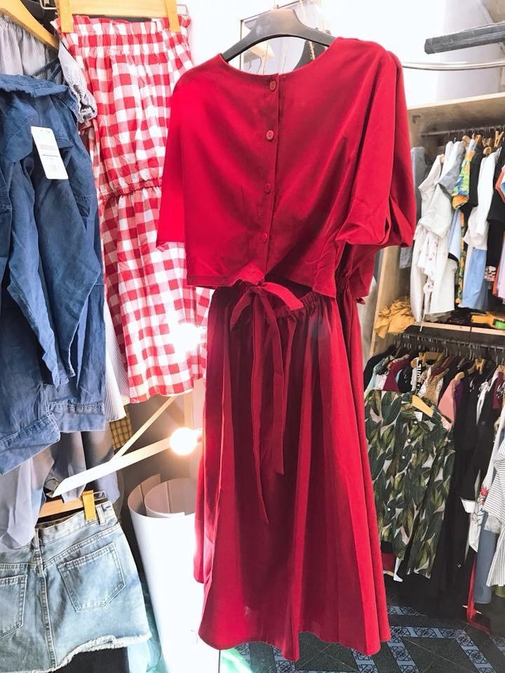 Đầm maxi cách điệu thắt nơ lưng (hình thật)
