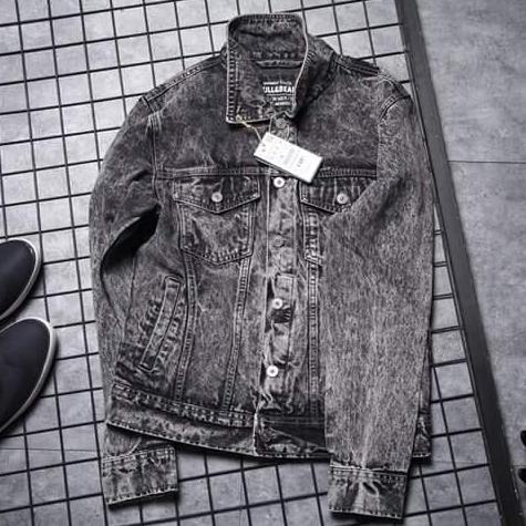 ÁO KHOÁC JEAN NAM THỜI TRANG CHẤT LIÊU ĐẸP NHƯ HÌNH LNN ( Đen Xám TRo)