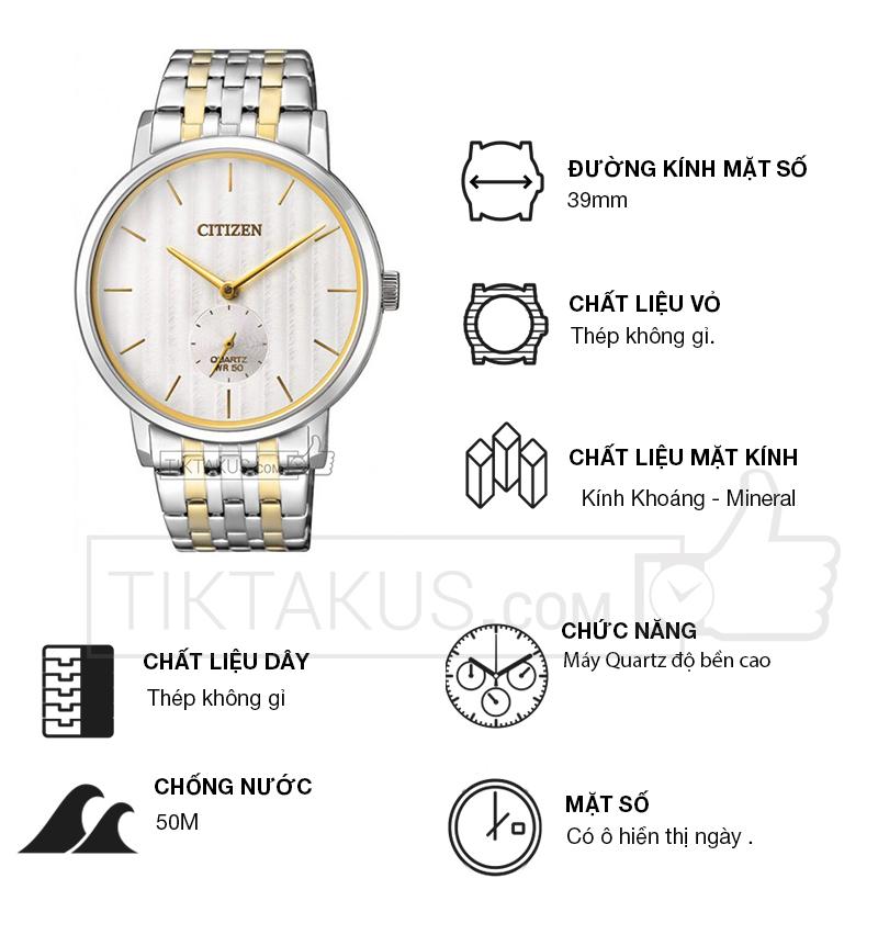 Đồng Hồ Nam Dây Kim Loại Citizen BE9174-55A