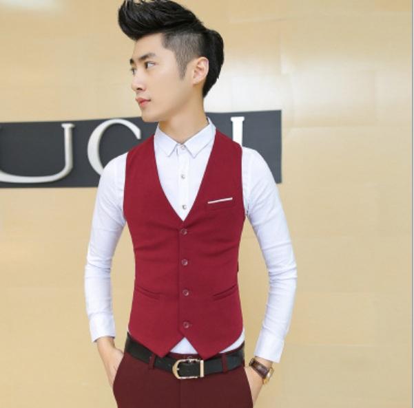 Áo Gile nam phong cách Hàn Quốc GL02 (đỏ)
