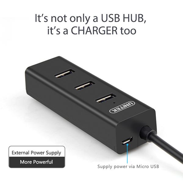 Bộ chia 4 cổng HUB USB 3.0 (4 Port Unitek Y-3089, dây 1.2m)