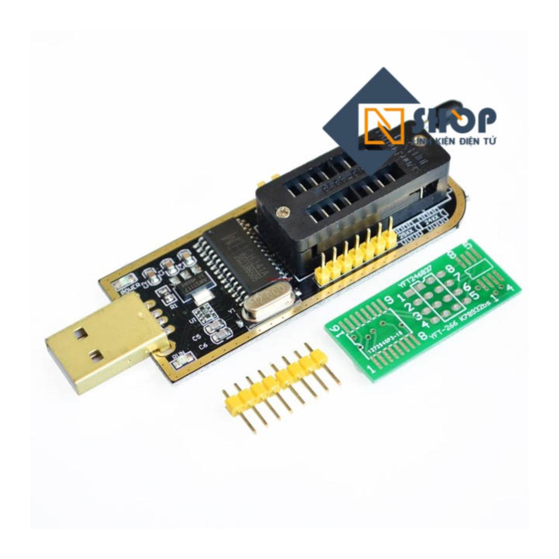 Mạch nạp EEPROM Flash CH341A dòng 24xx 25xx cổng USB