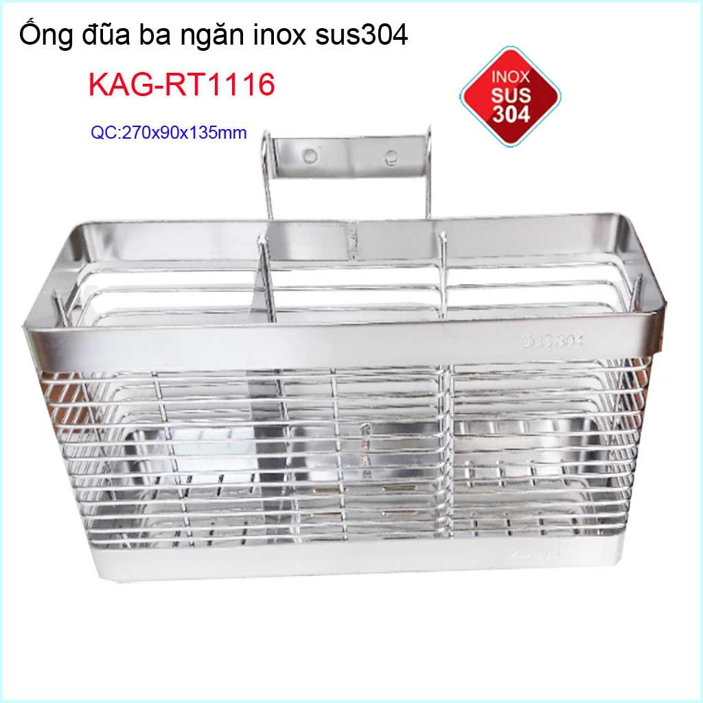 [HCM]Ống đũa 3 ngăn KAG-RT1116 , kệ đũa 3 ngăn ống đựng đũa nhà bếp Inox SUS304 siêu bền giá tốt sử dụng tốt