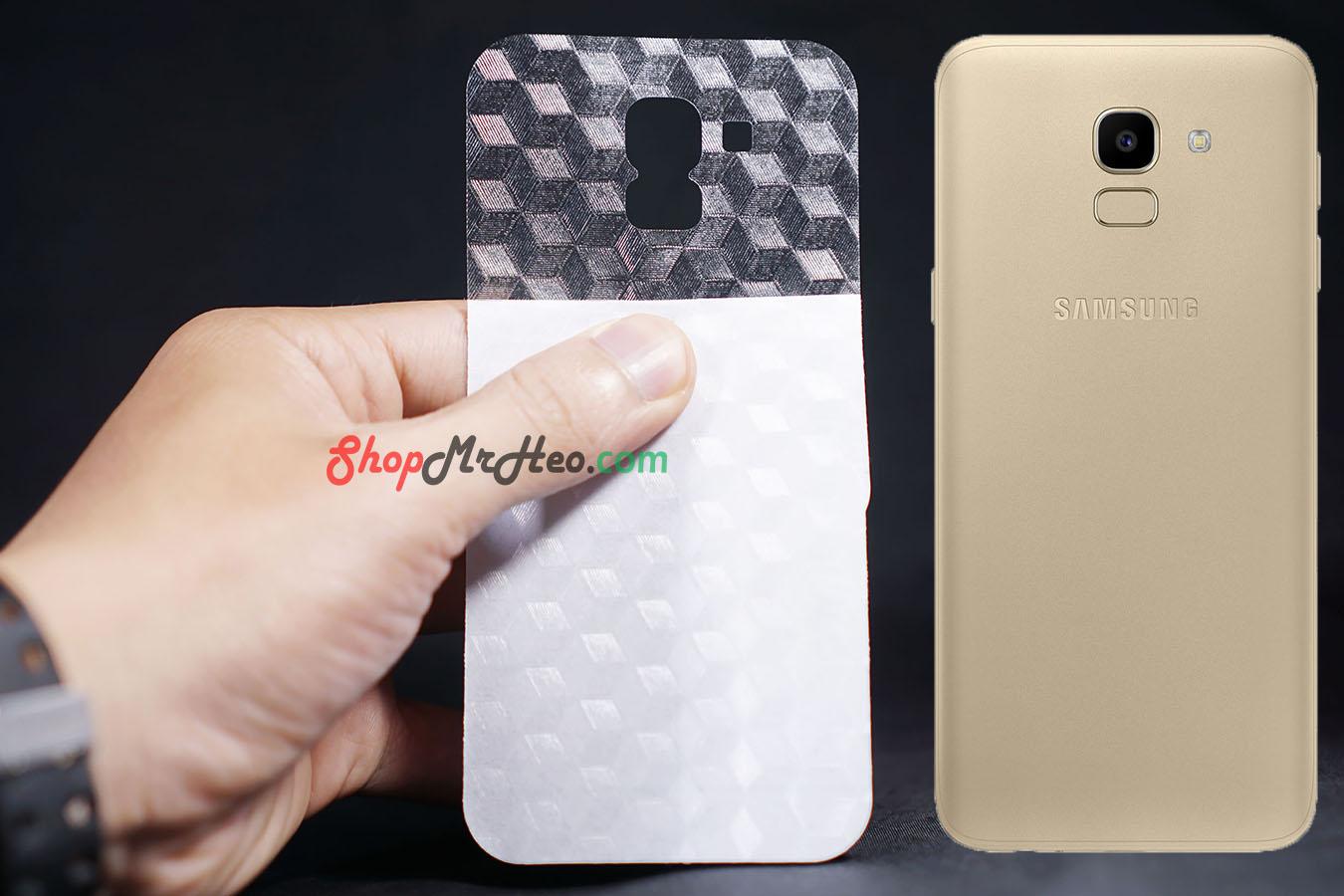 [HCM]Bộ 3 Skin Dán Mặt Lưng Vân 3D Samsung J6 2018
