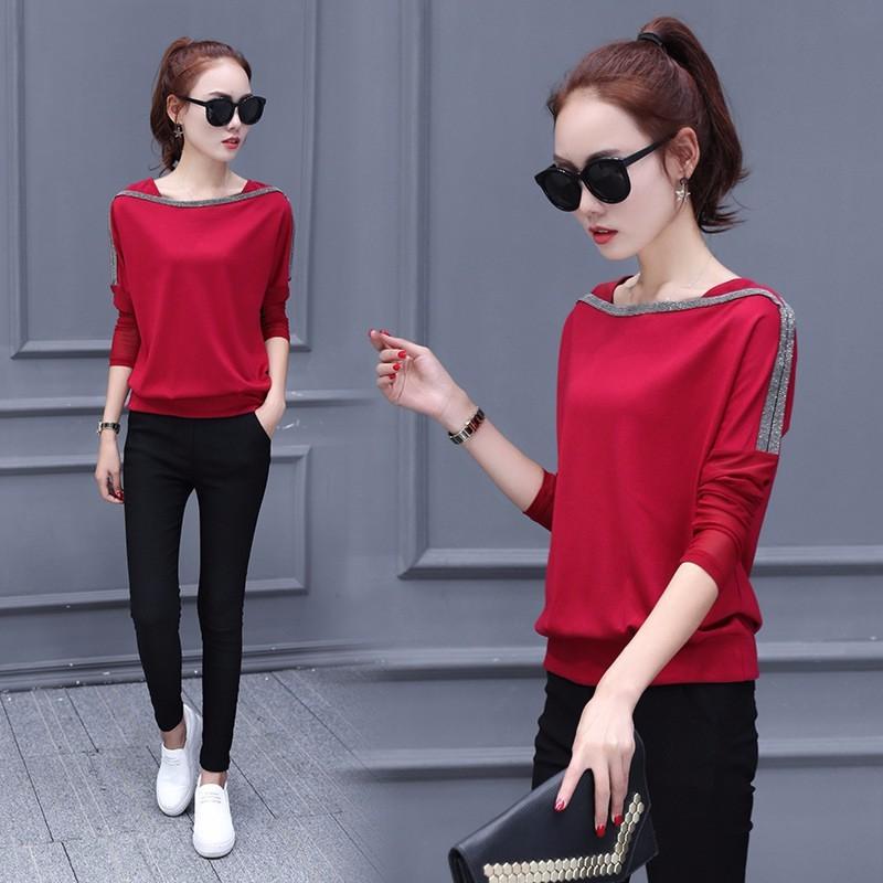 Áo thun nữ, dáng bo gấu cổ tròn dài tay Mina SP.01338