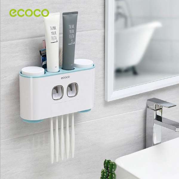 Bộ nhả kem đánh răng cao cấp ECOCO + tặng kèm 04 cốc (03 màu lựa chọn)